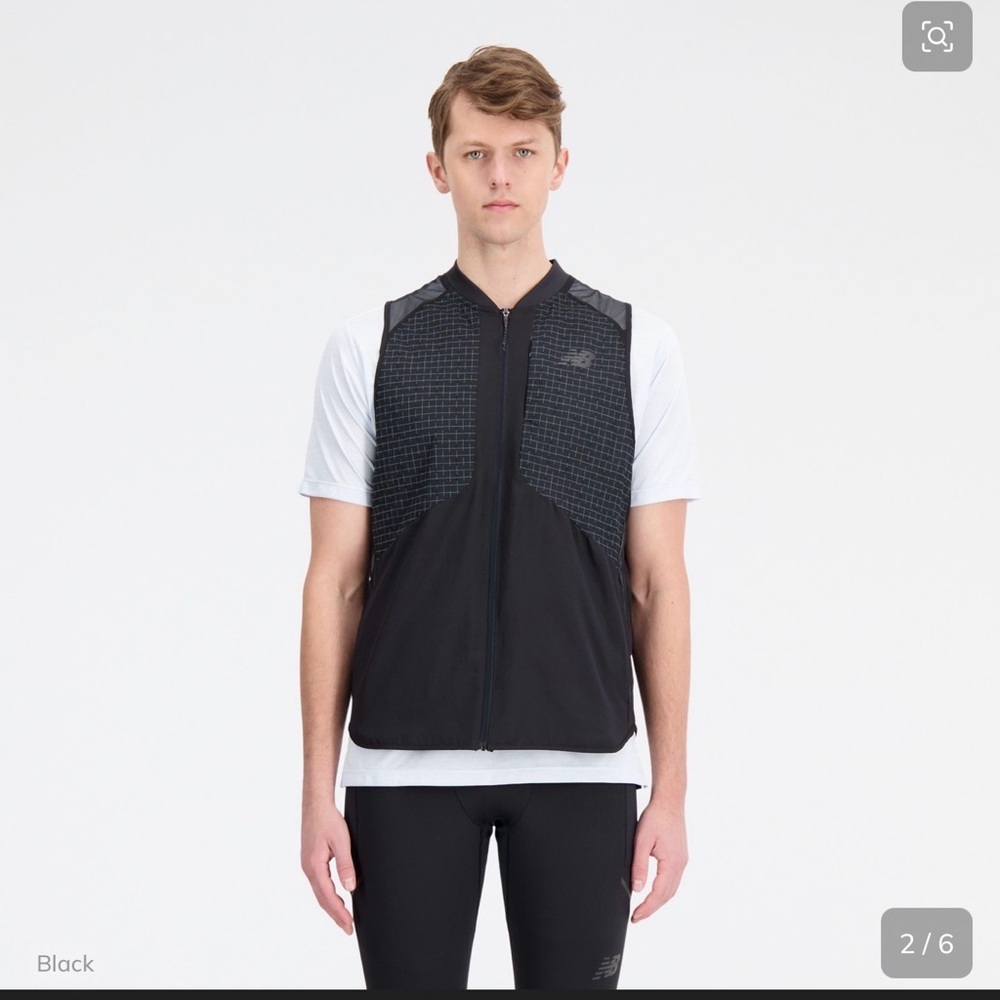 New Balance Men's Black Athletic Zip Vest